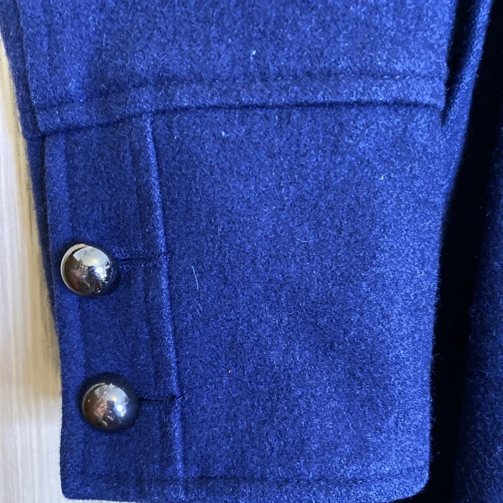 Steve Madden Women Blue Military Style Zip Front Peacoat Jacket Size Small
